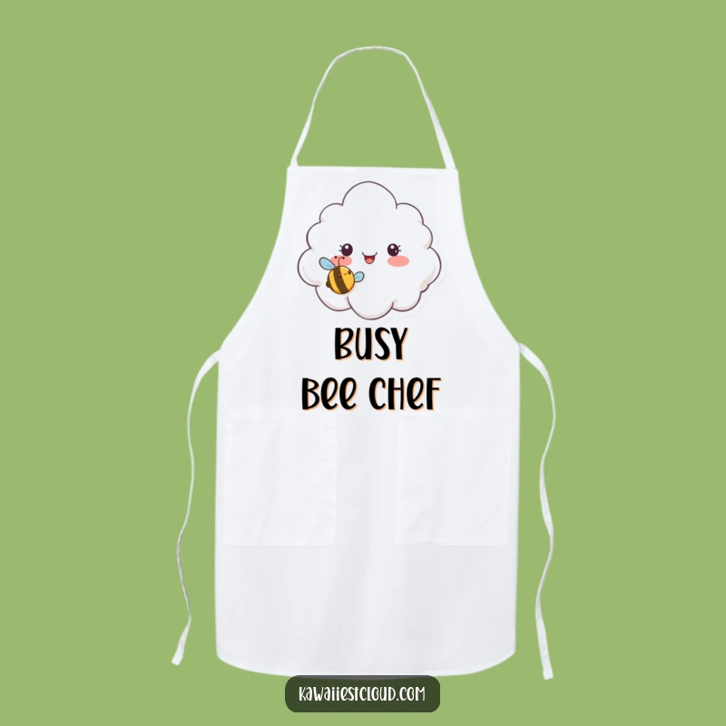 Funny Surprised Cloud Apron: Cook with a Hilarious Bee Encounter