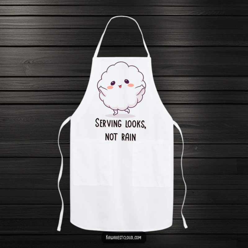 Funny Apron: A cloud character in a silly dance pattern adorns this kitchen essential, perfect for cooks.