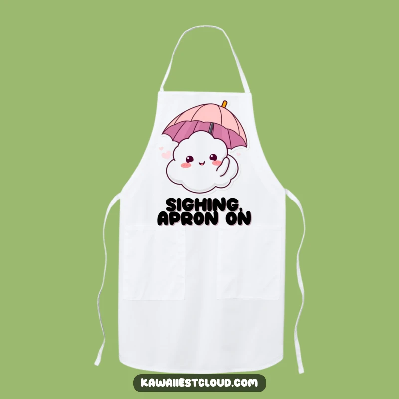 Funny Relaxing Cloud Umbrella Apron - Calm Kitchen Vibes - Funny Gift