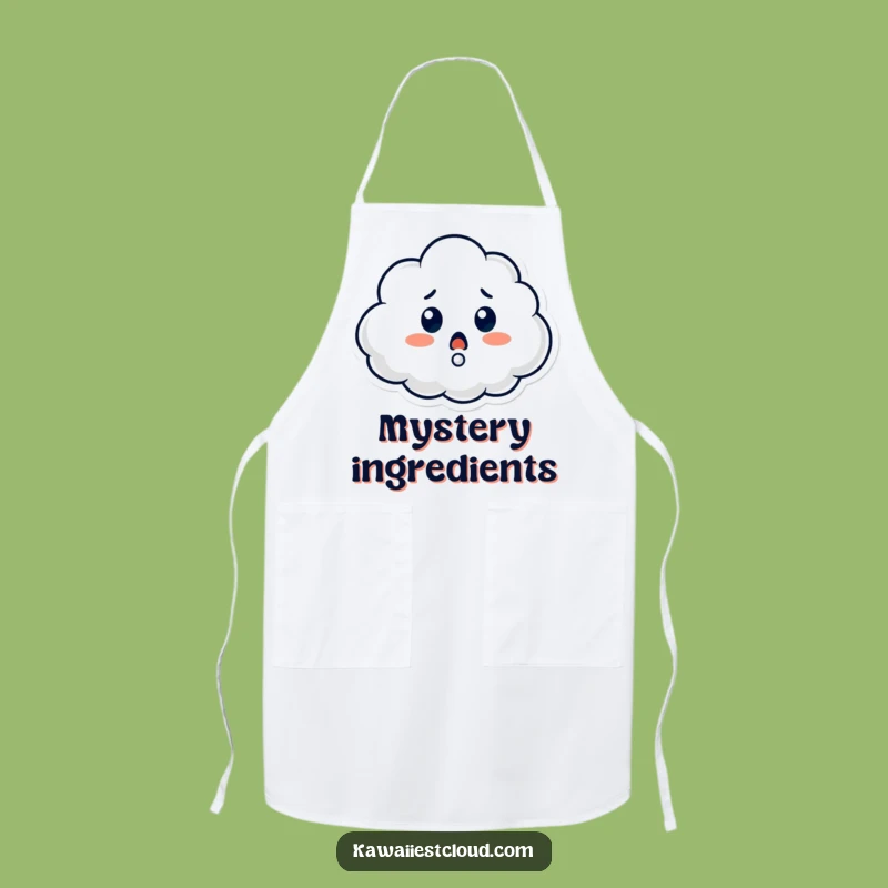 Funny Surprised Cloud Apron: Puzzled Chef Character Wear, Clever Humorous Gift