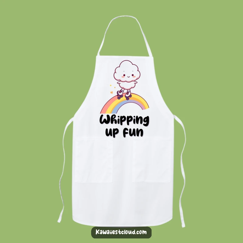 Funny Chef Cloud Apron - Roller Skating Rainbow Kitchen Fun, Perfect Funny Gift!