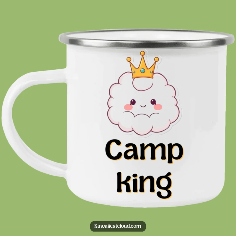 Funny Cheerful Crown Cloud Camping Mug - Royal Campfire Companion