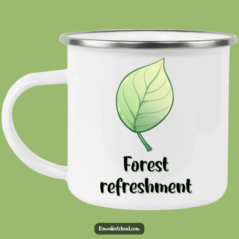 Adventure Funny Leaf Camping Mug: Artistic Curve, Rugged Humorous Gift for Outdoors