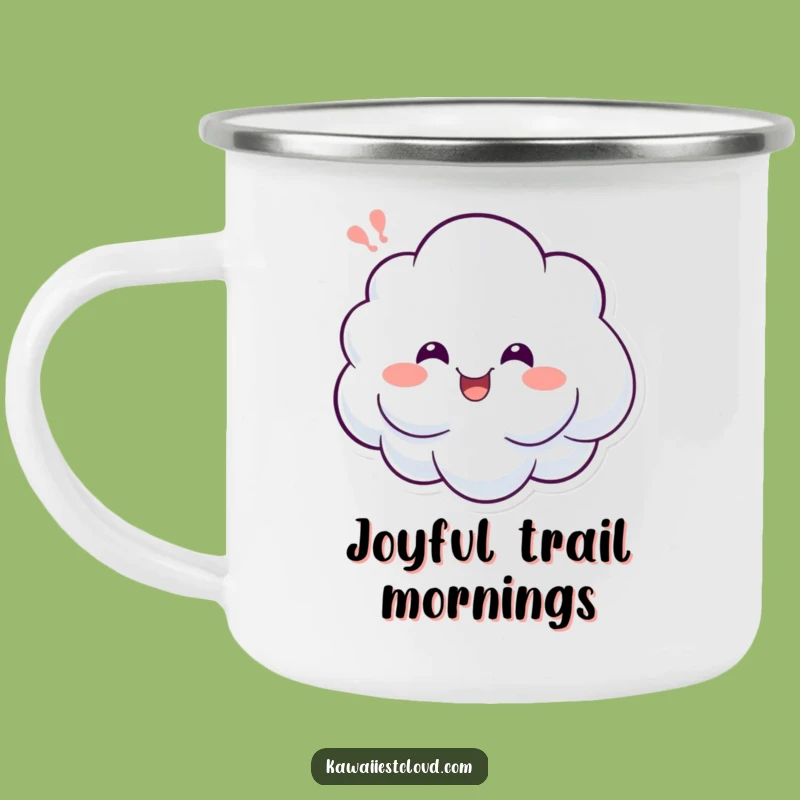 Funny Cloud Happy Sigh Camping Mug: Durable Character Cup for Cheerful Adventures