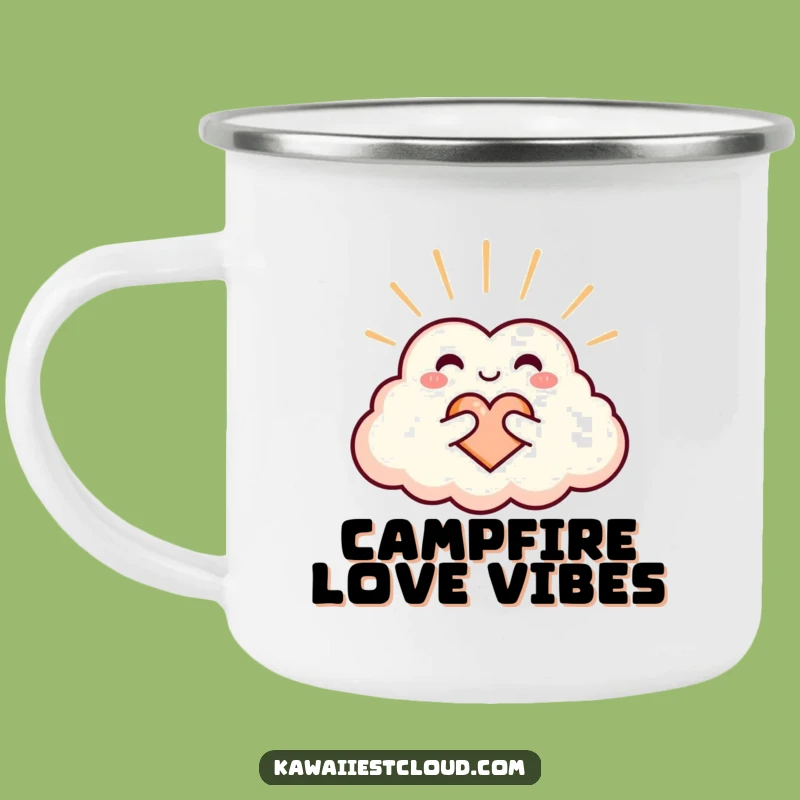 Funny Heart Cloud Camping Mug: Share Warmth on Adventures, Perfect Humorous Gift