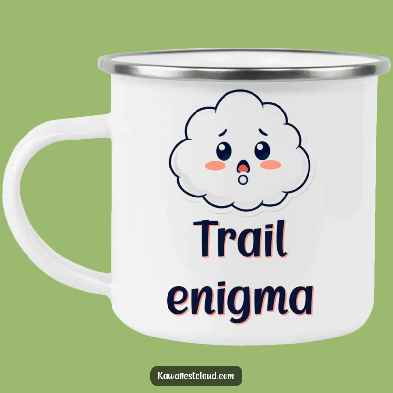 Funny Surprised Cloud Camping Mug: Puzzled Cup, Witty Humorous Gift for Outdoors