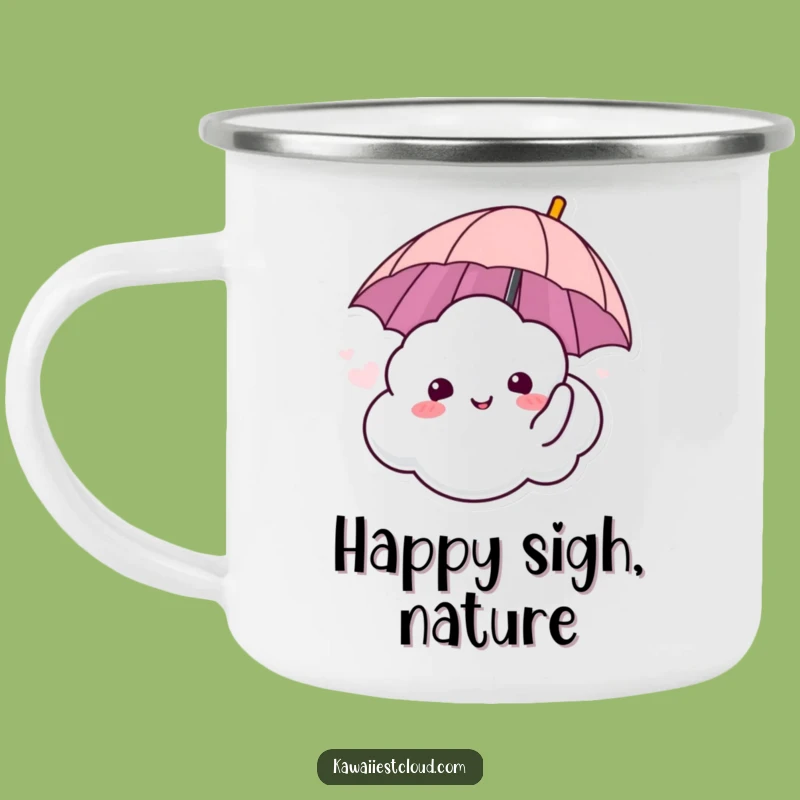 Funny Relaxing Cloud Umbrella Camping Mug - Calm Outdoor Moments - Funny Gift