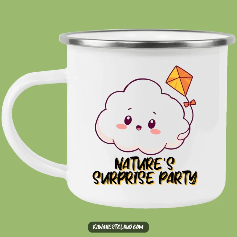 Funny Retro Cloud Camping Mug - Kite Surprise Adventures, Great Funny Gift!