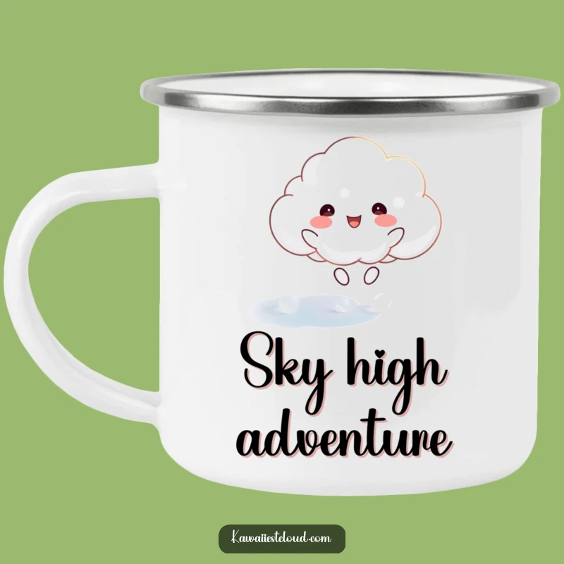 Funny Joyful Cloud Camping Mug: Ethereal Bounce for Hilarious Adventures