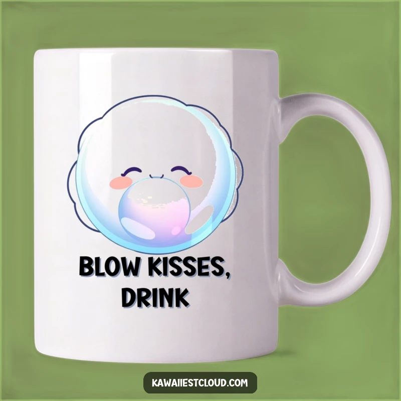 Funny Delighted Cloud Mug: Blowing Giant Bubble for a Hilarious Gift