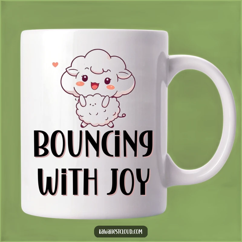 Funny Cloud Bouncing Sheep Mug: Joyful Character Gift, Perfect Cute Animal Lover
