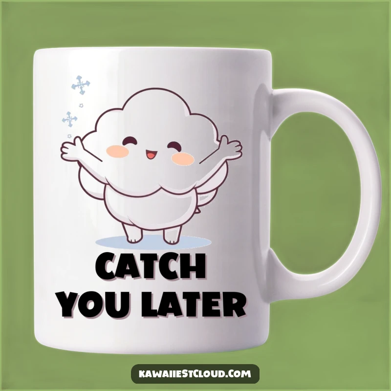 Funny Cloud Catching Snowflake Mug - Winter Humor Gift