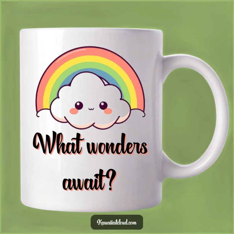 Funny Curious Cloud Rainbow Mug - Peek-a-Boo Coffee Gift for Joyful Mornings