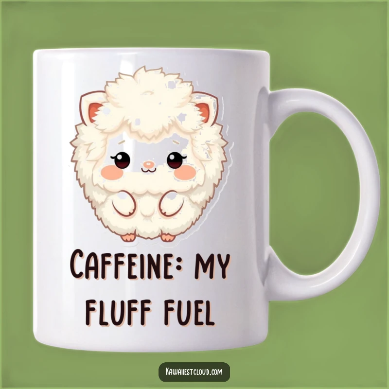 Funny Fluffy Character Mug: Textured Minimalism, Unique Funny Gift for Art Lovers