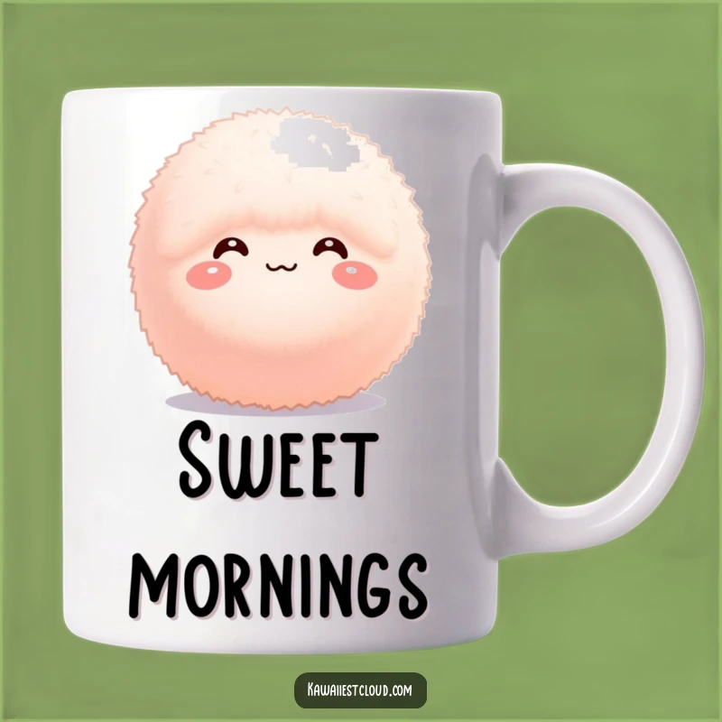 Funny Fluffy Sphere Mug: Bashful Charm, Cute Expression, Perfect Funny Gift