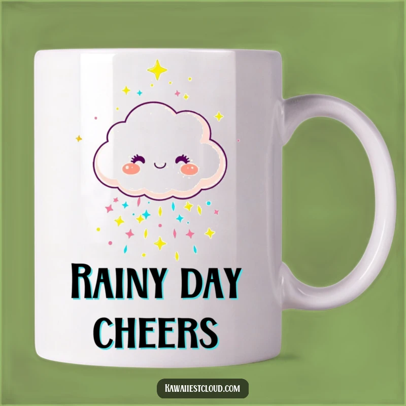 Funny Joyful Cloud Mug - Sparkle Rain, Perfect Gift for Rainy Day Smiles