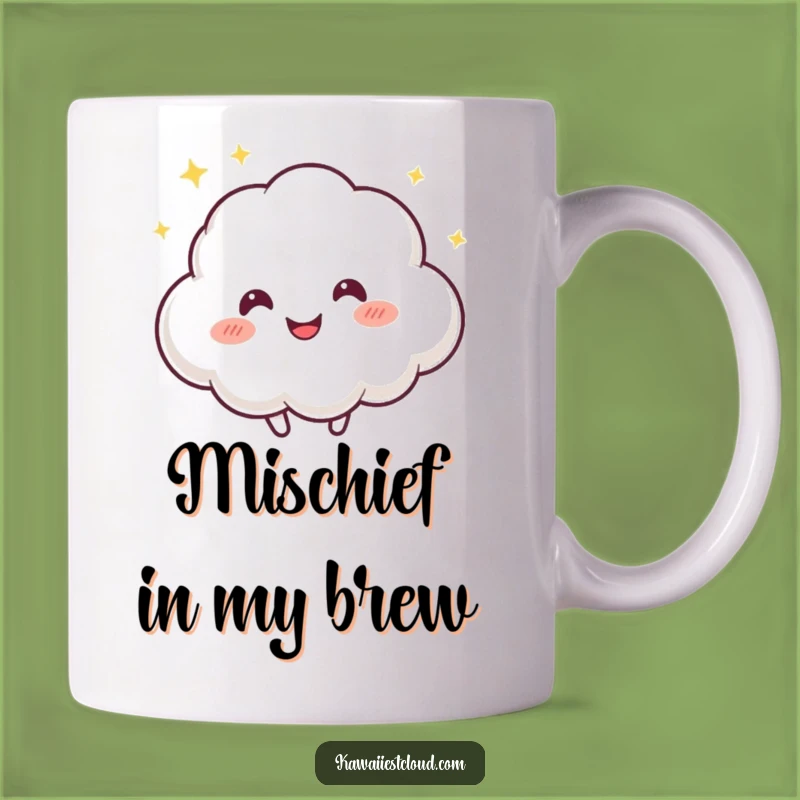 Funny Playful Cloud Mug, Mischievous Character, Happy Bouncing Gift