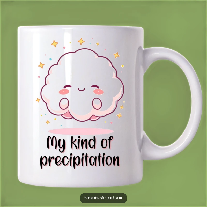 Funny Sparkle Cloud Mug: Joyful Character Raining Colorful Sparkles, Perfect Funny Gift