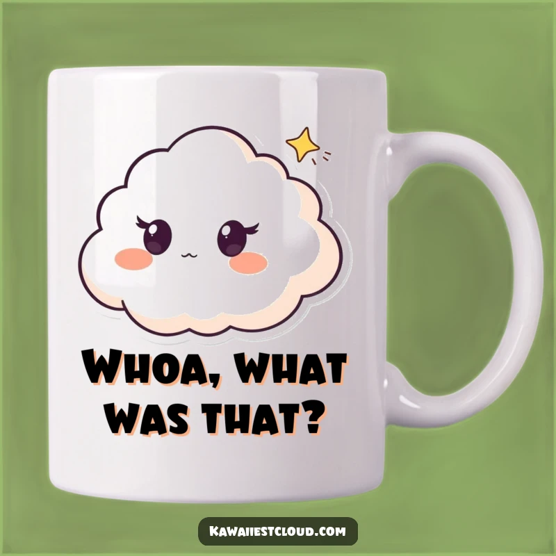 Funny Surprised Cloud Mug, Shooting Star Wonder, Magical Gift Idea