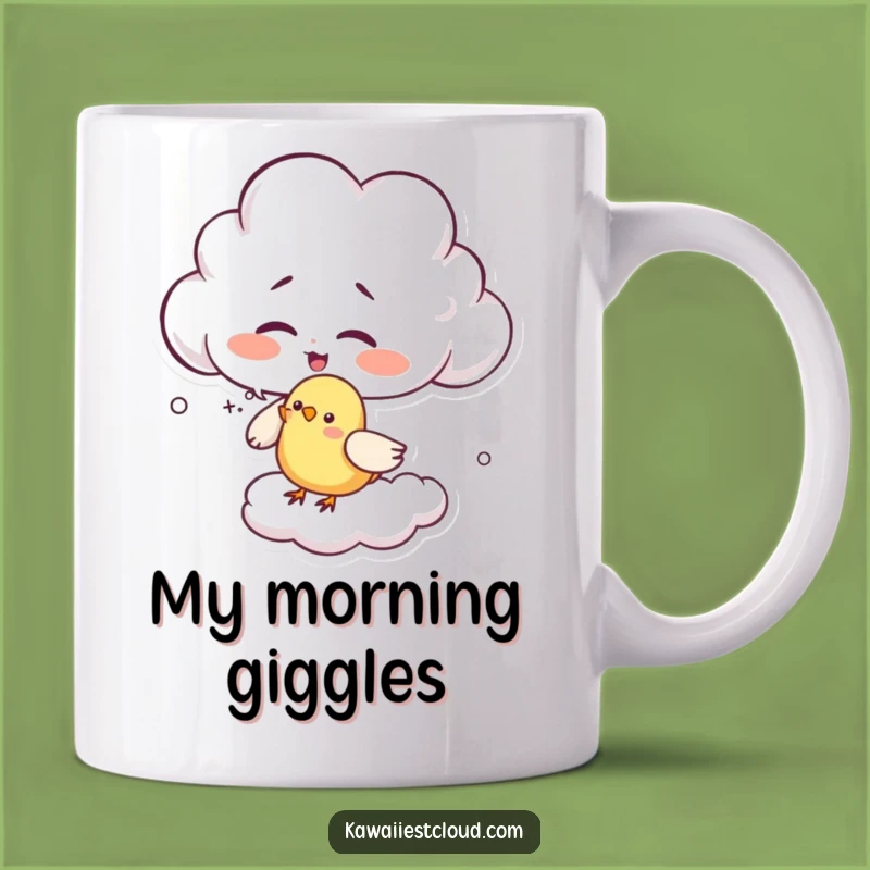Funny Giggling Cloud Bird Mug - Playful Tickle Gift for Joyful Mornings