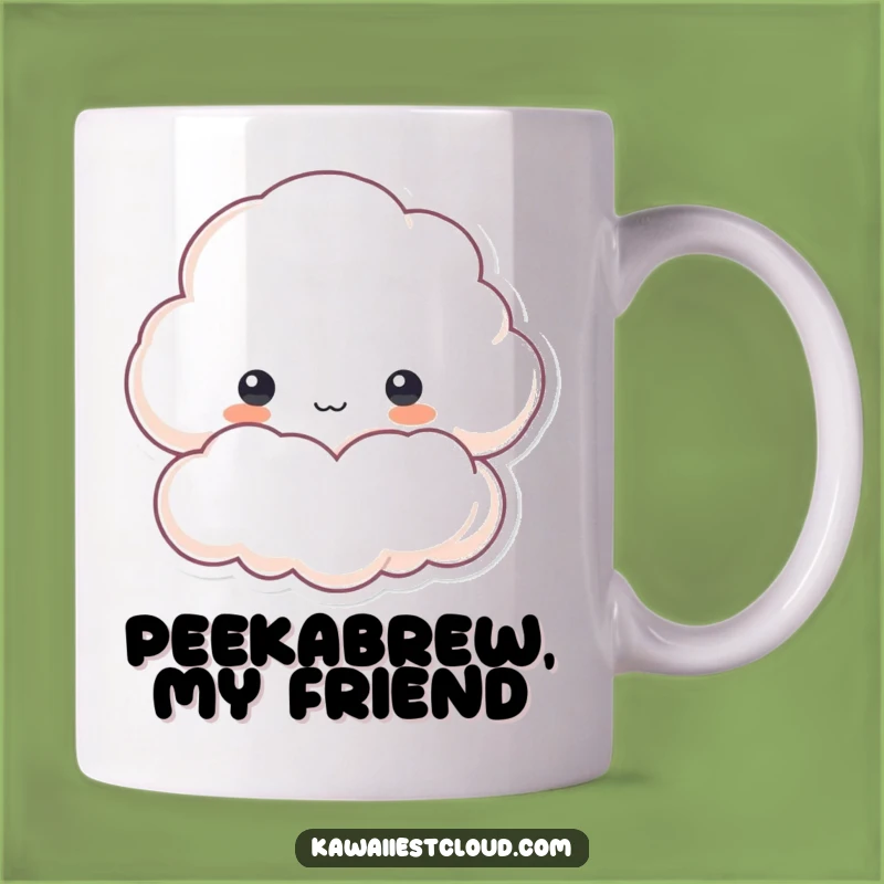 Funny Cloud Peek Mug: Curious Character Gift for Intriguing Sips