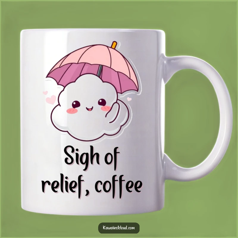 Funny Relaxing Cloud Umbrella Mug - Happy Sigh Comfort - Funny Gift Idea