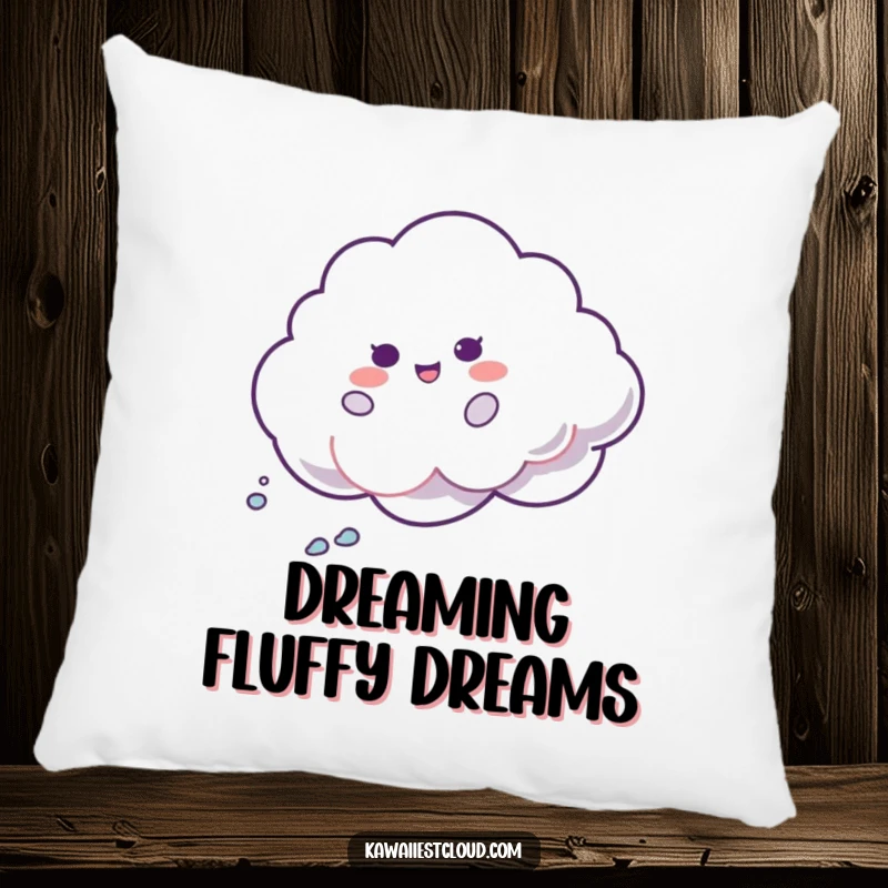 Funny Shimmer Cloud Pillow: A soft, cute cloud character spins playfully, leaving a sparkling iridescent trail. A fun and comfy accent.