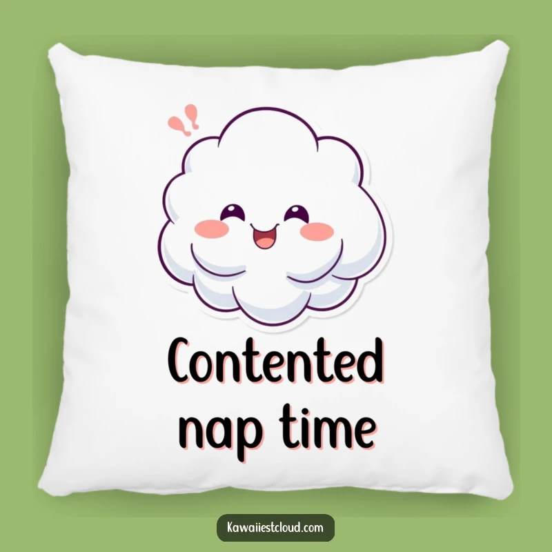 Funny Cloud Happy Sigh Pillow: Soft Character Accent for Cheerful Comfort