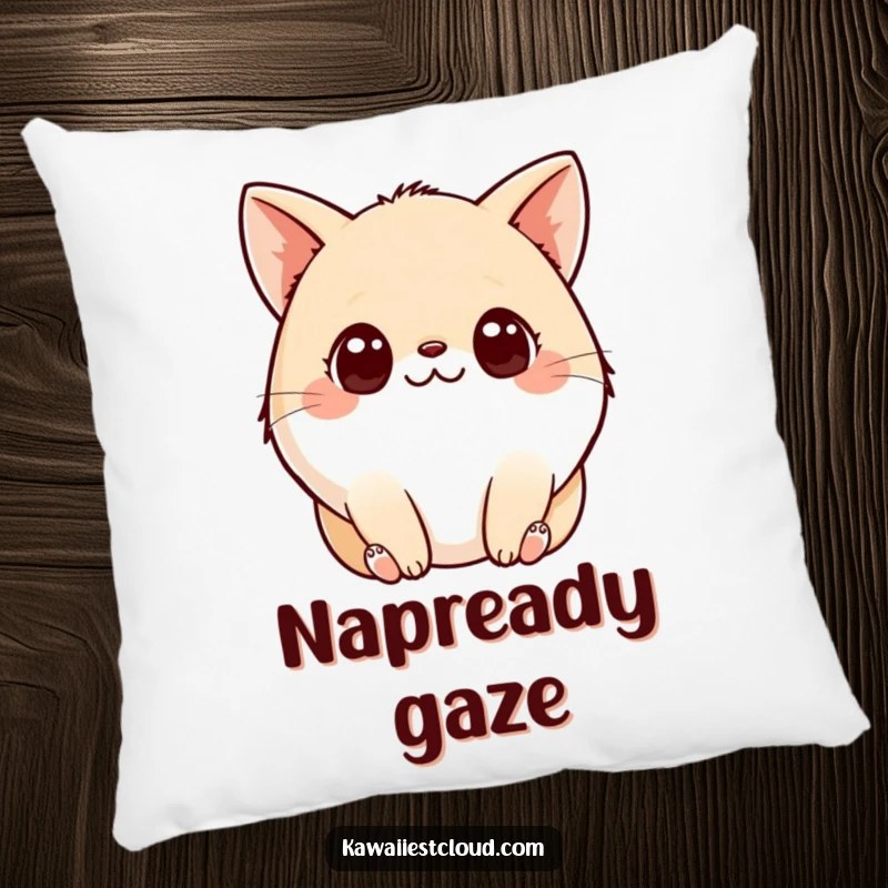 Funny Pillow: A small, plump, cuddly creature with large, curious eyes and little paws, offering comfort and a dash of humor.