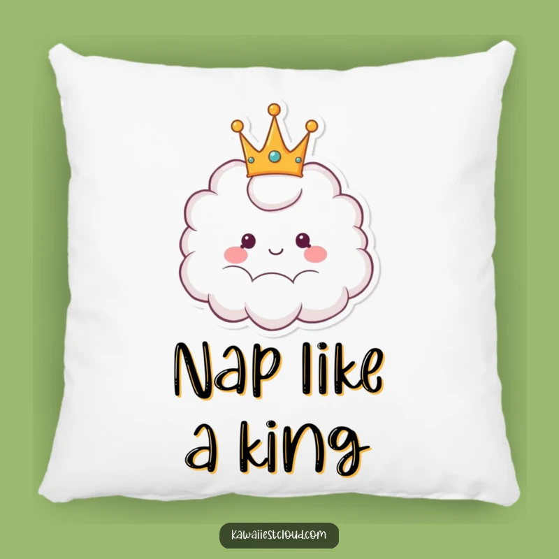 Funny Cheerful Crown Cloud Pillow - Royal Comfort & Humor