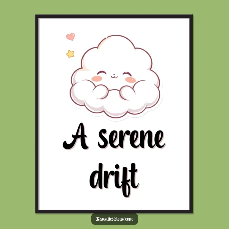 Funny Cloud Art Print - Serene Dreaming, Ideal Funny Gift!