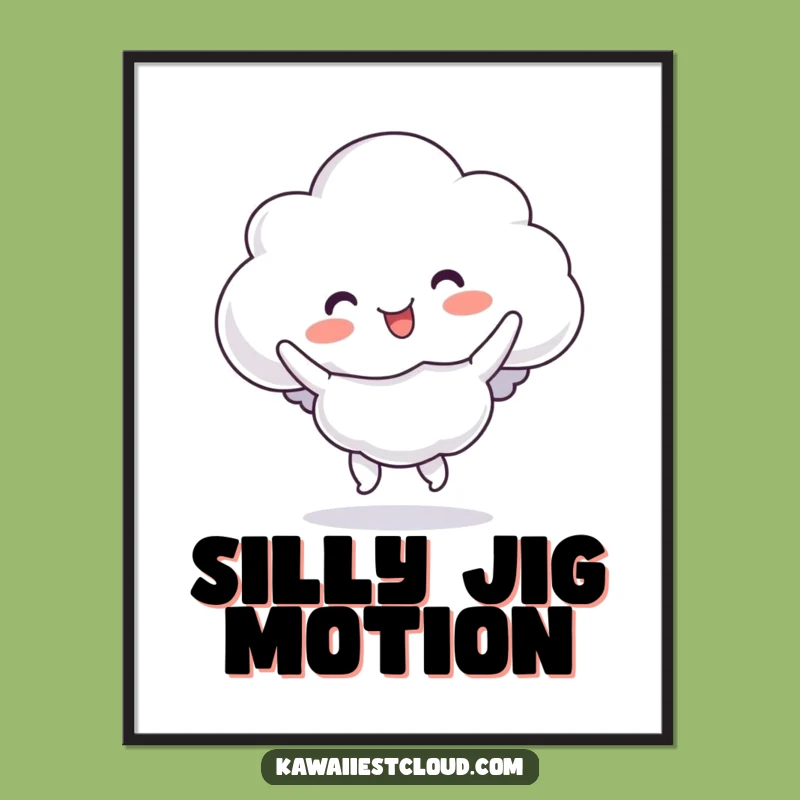 Funny Cloud Jig Digital Art Print: Instant Energetic Dance Fun, Perfect Gift