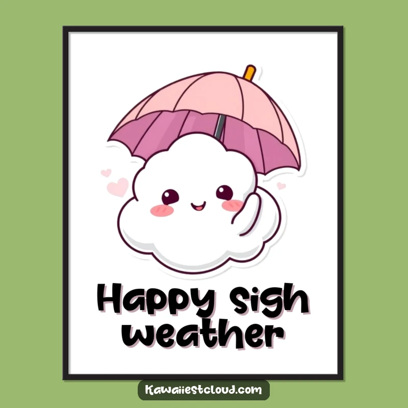 Funny Relaxing Cloud Umbrella Digital Art - Calm Print - Funny Gift