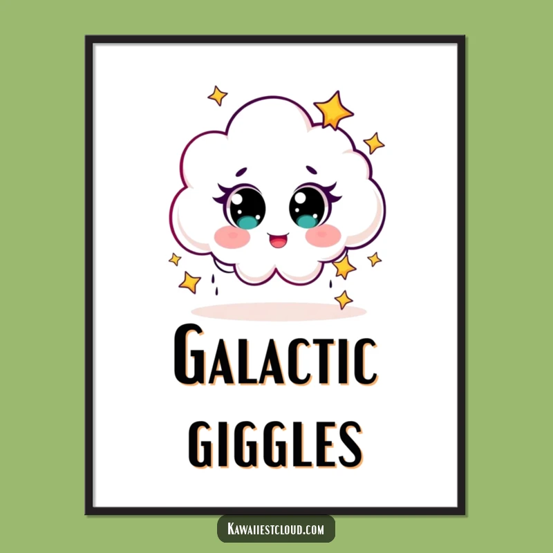 Funny Star Rain Cloud Digital Art: Instant Magic for Your Walls