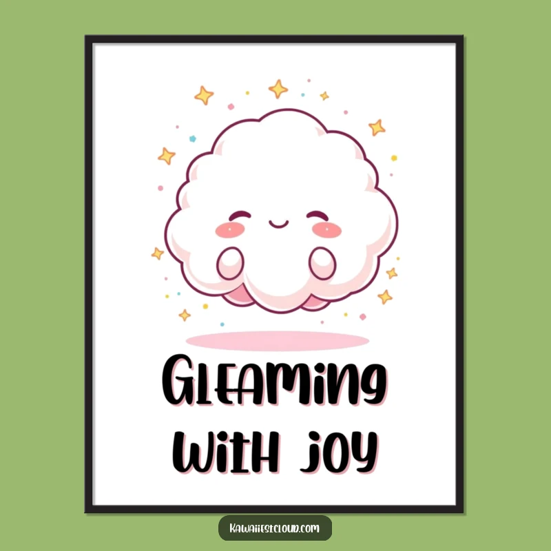 Funny Sparkle Cloud Digital Art: Joyful Sparkle Rain, Instant Funny Gift Download