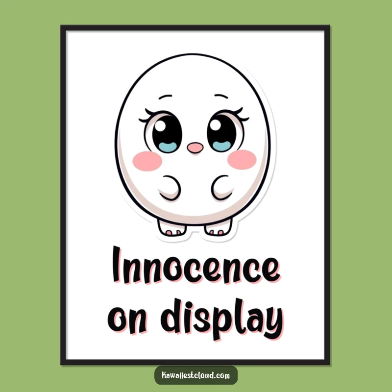 Funny Ovular Character Digital Art: Innocent Eyes Decor, Instant Download Funny Gift
