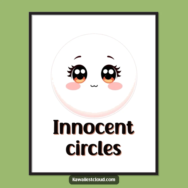 Funny Round Object Digital Art: Innocent Wall Decor, Simple Charm, Instant Gift