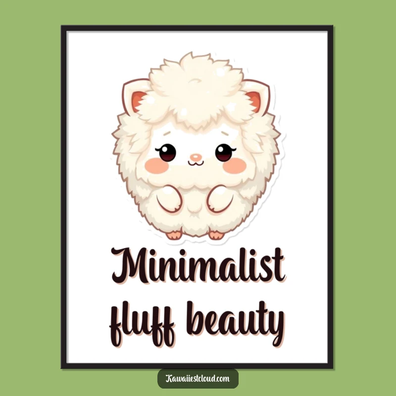 Funny Fluffy Character Digital Art: Minimalist Decor, Instant Artistic Funny Gift