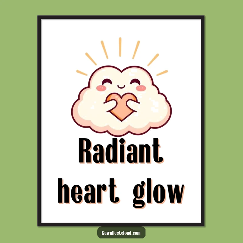 Funny Heart Cloud Digital Art Print: Instant Warmth and Love, Perfect Gift