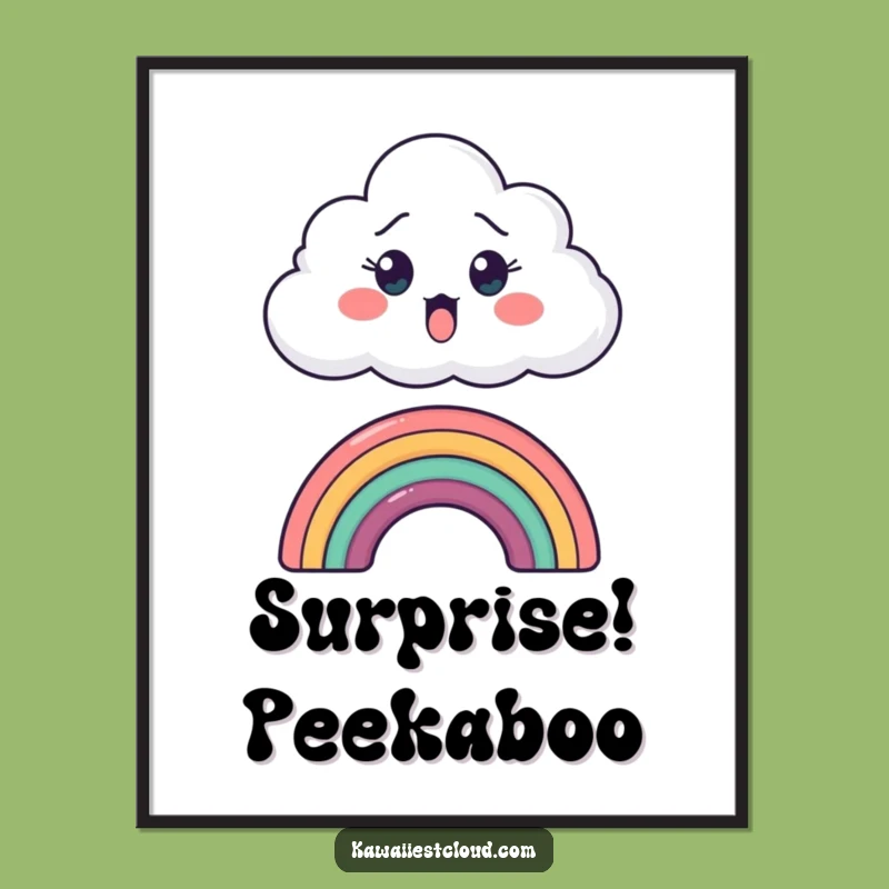 Funny Surprised Cloud Digital Print - Instant Hilarious Weather Art Download