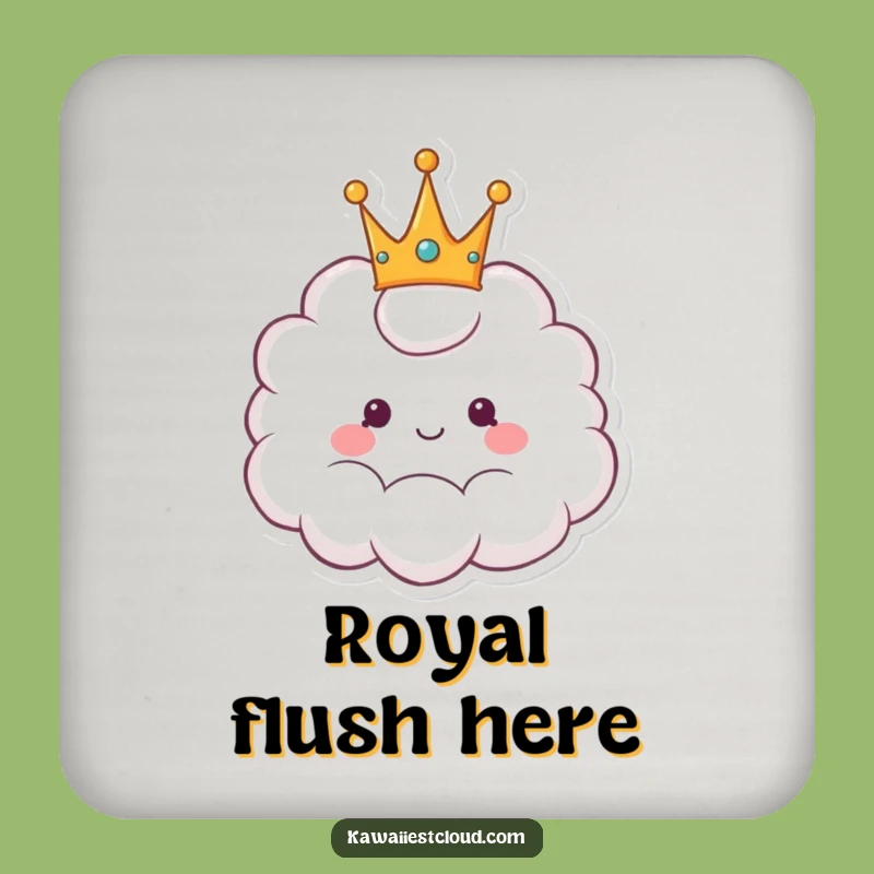 Funny Cheerful Crown Cloud Coaster - Royal Protection for Your Table