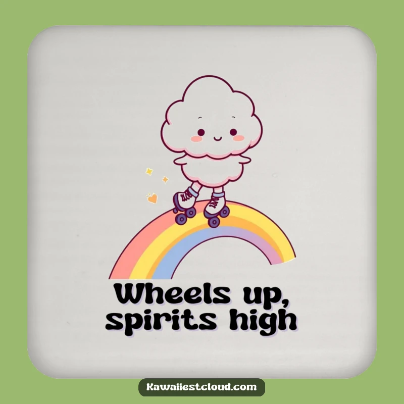 Funny Cloud Coaster - Roller Skating Rainbow Protection, Perfect Funny Gift!