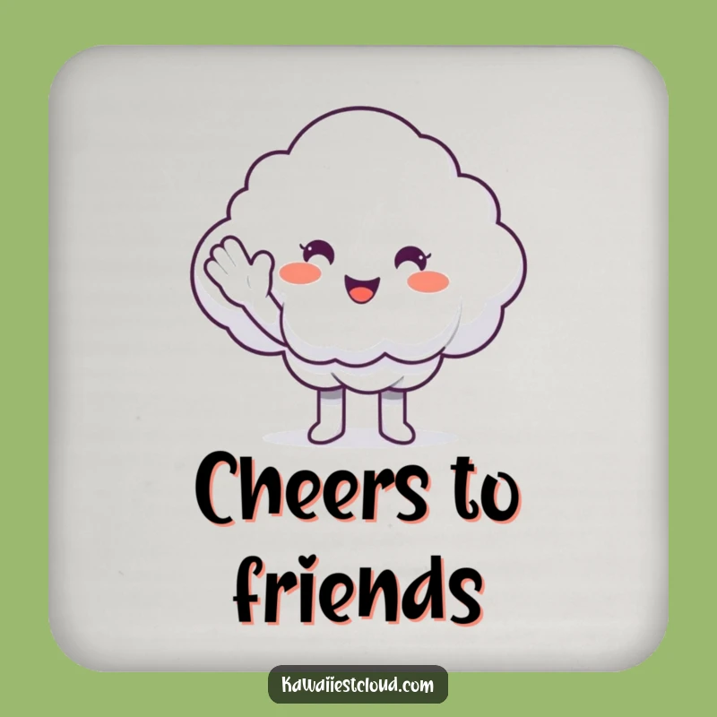 Funny Cloud High-Five Drink Coaster: Protect Surfaces with Positivity Gift