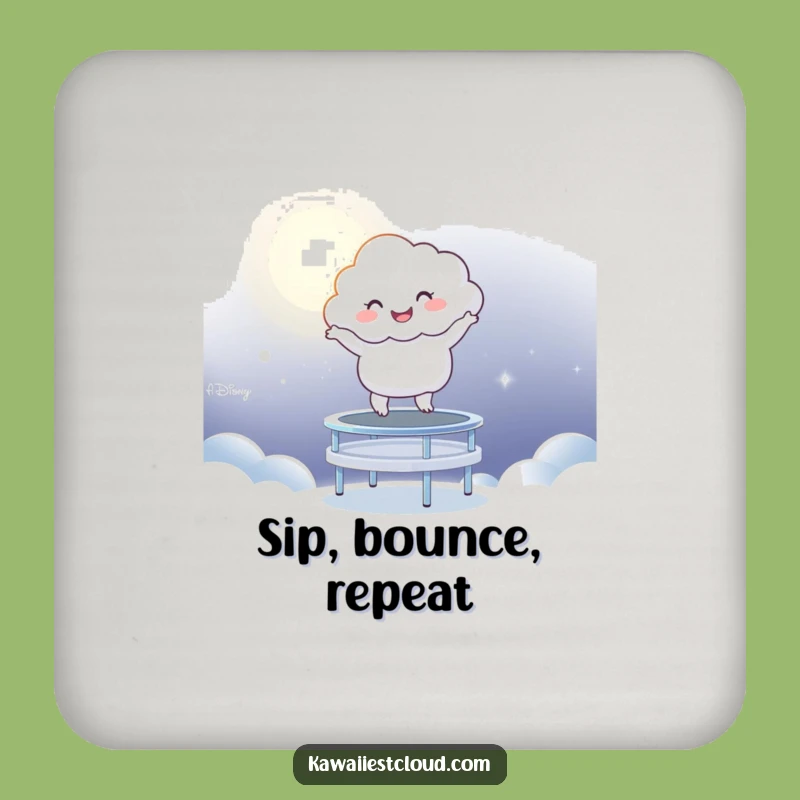Funny Cloud Trampoline Drink Coaster: Protect Surfaces with Whimsy Gift