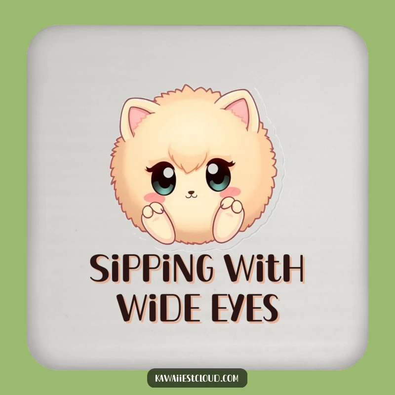 Funny Fuzzy Sphere Coaster: Curious Paws Protection, Unique Humorous Gift for Tables