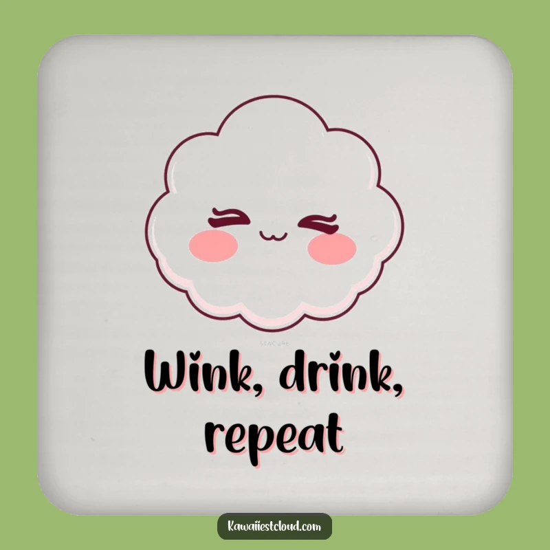 Funny Mischievous Winking Cloud Coaster - Cheeky Table Protection