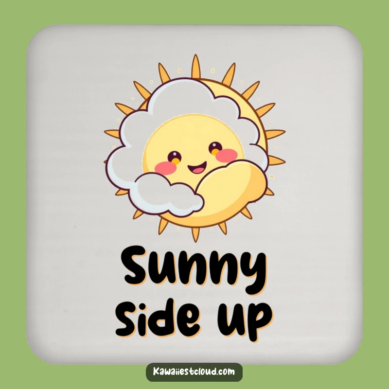 Funny Peek-a-Boo Cloud Coaster: Happy Grinning Character, Home Decor Gift