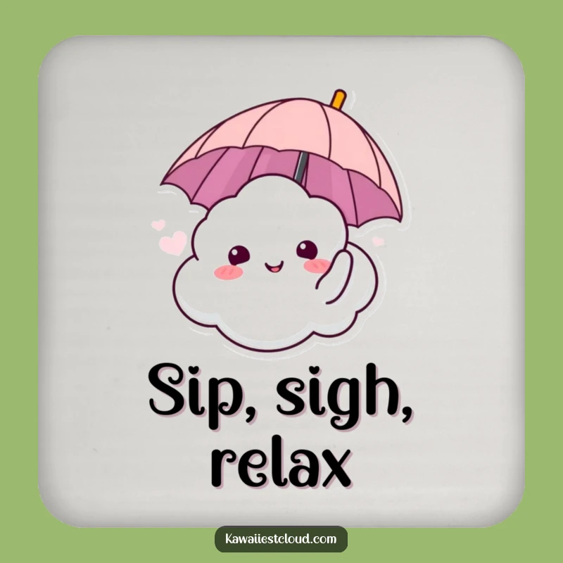 Funny Relaxing Cloud Umbrella Coaster - Calm Drink Protection - Funny Gift