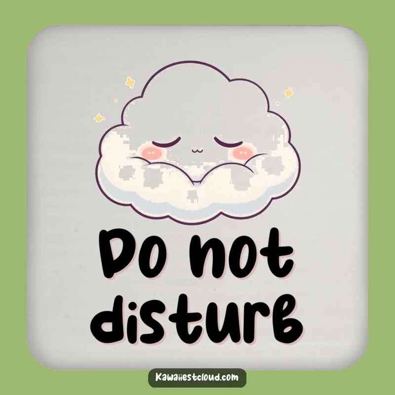 Funny Sleepy Cloud Coaster: Protect Surfaces with Peaceful Humor