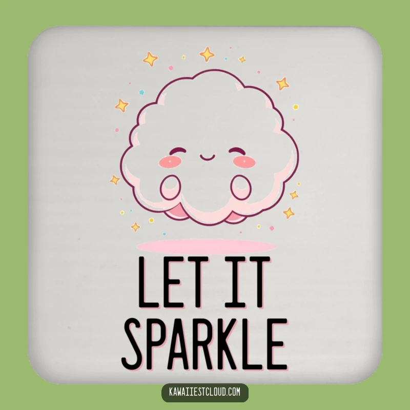 Funny Sparkle Cloud Coaster Set: Protect Surfaces with Joyful Sparkles, Cute Funny Gift